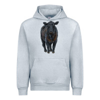 Heather Grey black angus cattle Urban Hoodie - RanaPortraitStore