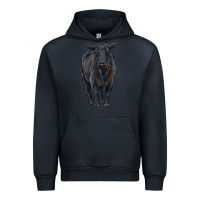 Navy black angus cattle Urban Hoodie - RanaPortraitStore