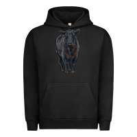 Pigment Black black angus cattle Urban Hoodie - RanaPortraitStore