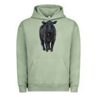 Pigment Oil Green black angus cattle Urban Hoodie - RanaPortraitStore