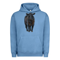 Pigment Pebble Blue black angus cattle Urban Hoodie - RanaPortraitStore