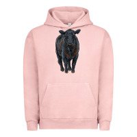 Pigment Salmon black angus cattle Urban Hoodie - RanaPortraitStore