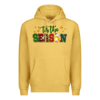 Antique Gold 'tis the season softball christmas Premium Hoodie - RanaPortraitStore