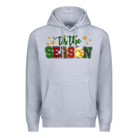 Heather Grey 'tis the season softball christmas Premium Hoodie - RanaPortraitStore