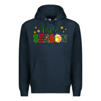 Navy 'tis the season softball christmas Premium Hoodie - RanaPortraitStore