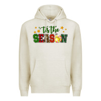 Oatmeal Heather 'tis the season softball christmas Premium Hoodie - RanaPortraitStore