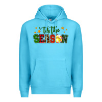 Ocean Blue 'tis the season softball christmas Premium Hoodie - RanaPortraitStore