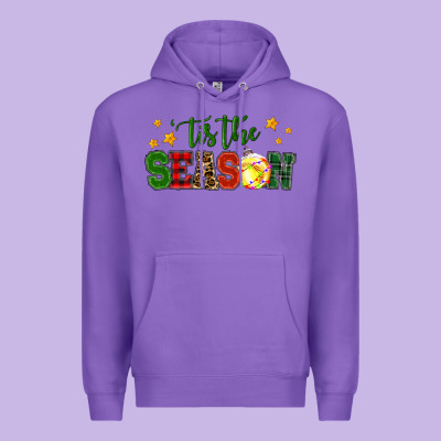 'tis The Season Softball Christmas Premium Hoodie Designed By Ranaportraitstore
