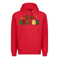 Red 'tis the season softball christmas Premium Hoodie - RanaPortraitStore