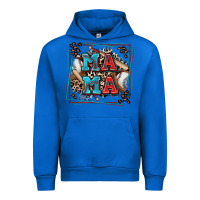 Cobalt baseball mama with leopard Urban Hoodie - Zillion Design Studio