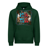 Forest Green baseball mama with leopard Urban Hoodie - Zillion Design Studio