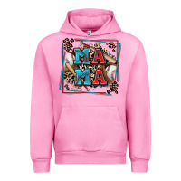 Fuchsia Pink baseball mama with leopard Urban Hoodie - Zillion Design Studio