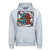 Heather Grey baseball mama with leopard Urban Hoodie - Zillion Design Studio