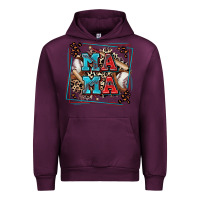 Mauve Wine baseball mama with leopard Urban Hoodie - Zillion Design Studio