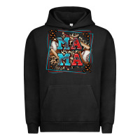 Pigment Black baseball mama with leopard Urban Hoodie - Zillion Design Studio