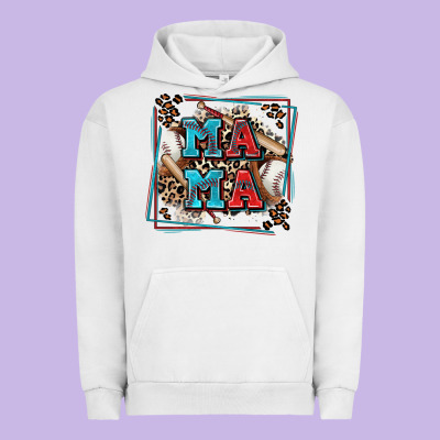 Baseball Mama With Leopard Urban Hoodie Designed By Zillion Design Studio
