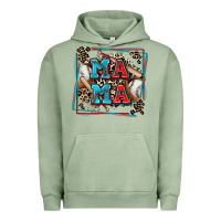 Pigment Oil Green baseball mama with leopard Urban Hoodie - Zillion Design Studio
