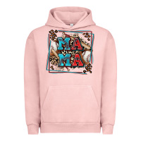 Pigment Salmon baseball mama with leopard Urban Hoodie - Zillion Design Studio