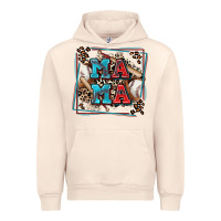 Sandshell baseball mama with leopard Urban Hoodie - Zillion Design Studio