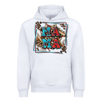 White baseball mama with leopard Urban Hoodie - Zillion Design Studio
