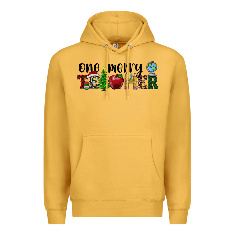 One Merry Teacher Premium Hoodie by RanaPortraitStore | Teevron