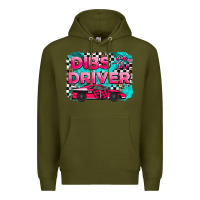 Army Green dibs on the driver background Premium Hoodie - AdoDesignShop
