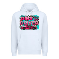 White dibs on the driver background Premium Hoodie - AdoDesignShop