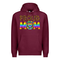 Burgundy proud mom lgbtq Premium Hoodie - texasbilliewilder