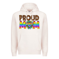 Pale Pink proud mom lgbtq Premium Hoodie - texasbilliewilder