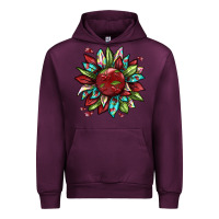 Mauve Wine Cherry sunflower Urban Hoodie - texasbilliewilder