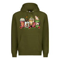 Army Green faith coffee cups Premium Hoodie - Zillion Design Studio