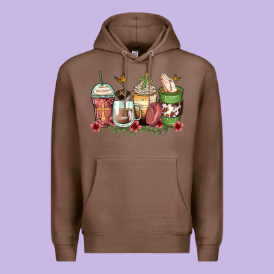 Faith Coffee Cups Premium Hoodie Designed By Zillion Design Studio