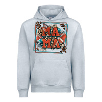 Heather Grey American football mama with leopard Urban Hoodie - Zillion Design Studio