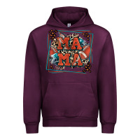 Mauve Wine American football mama with leopard Urban Hoodie - Zillion Design Studio