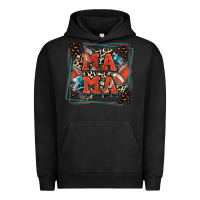 Pigment Black American football mama with leopard Urban Hoodie - Zillion Design Studio