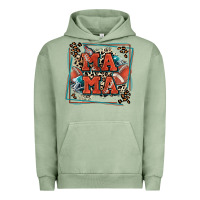 Pigment Oil Green American football mama with leopard Urban Hoodie - Zillion Design Studio