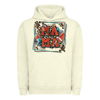 Pigment Pistachio American football mama with leopard Urban Hoodie - Zillion Design Studio