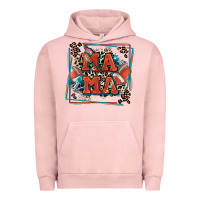 Pigment Salmon American football mama with leopard Urban Hoodie - Zillion Design Studio