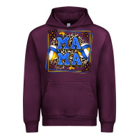 Mauve Wine volleyball mama with leopard Urban Hoodie - Zillion Design Studio
