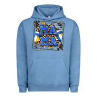 Pigment Pebble Blue volleyball mama with leopard Urban Hoodie - Zillion Design Studio