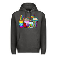Charcoal Heather pride coffee cups Premium Hoodie - Zillion Design Studio