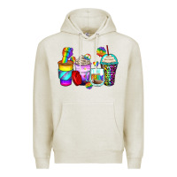 Oatmeal Heather pride coffee cups Premium Hoodie - Zillion Design Studio