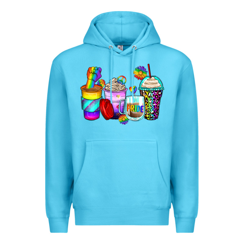 Pride Coffee Cups Premium Hoodie by Zillion Design Studio | Teevron