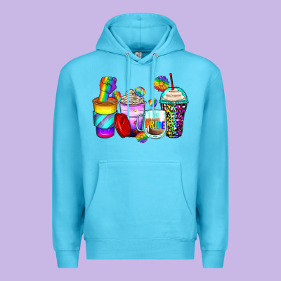 Pride Coffee Cups Premium Hoodie Designed By Zillion Design Studio