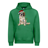 Emerald saint bernard with christmas lights Urban Hoodie - RanaPortraitStore