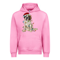 Fuchsia Pink saint bernard with christmas lights Urban Hoodie - RanaPortraitStore
