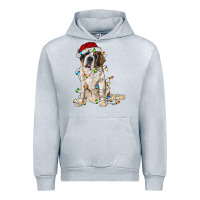 Heather Grey saint bernard with christmas lights Urban Hoodie - RanaPortraitStore