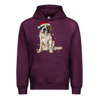 Mauve Wine saint bernard with christmas lights Urban Hoodie - RanaPortraitStore