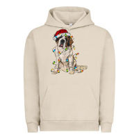 Pigment French Oak saint bernard with christmas lights Urban Hoodie - RanaPortraitStore