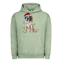 Pigment Oil Green saint bernard with christmas lights Urban Hoodie - RanaPortraitStore